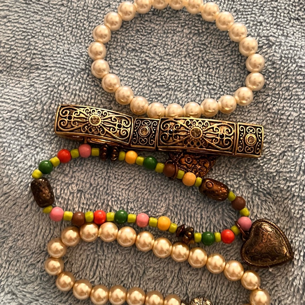 Bohemian Multicolor Beaded Bracelet plus 3 more beautiful bracelets.